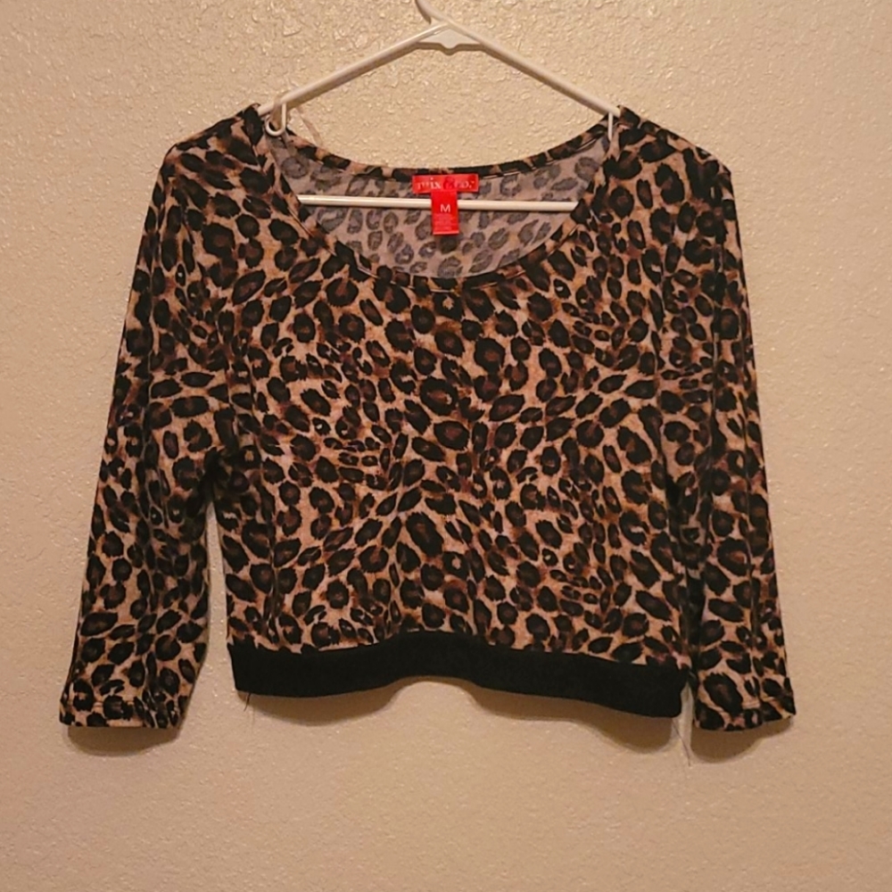 Crop leopard top